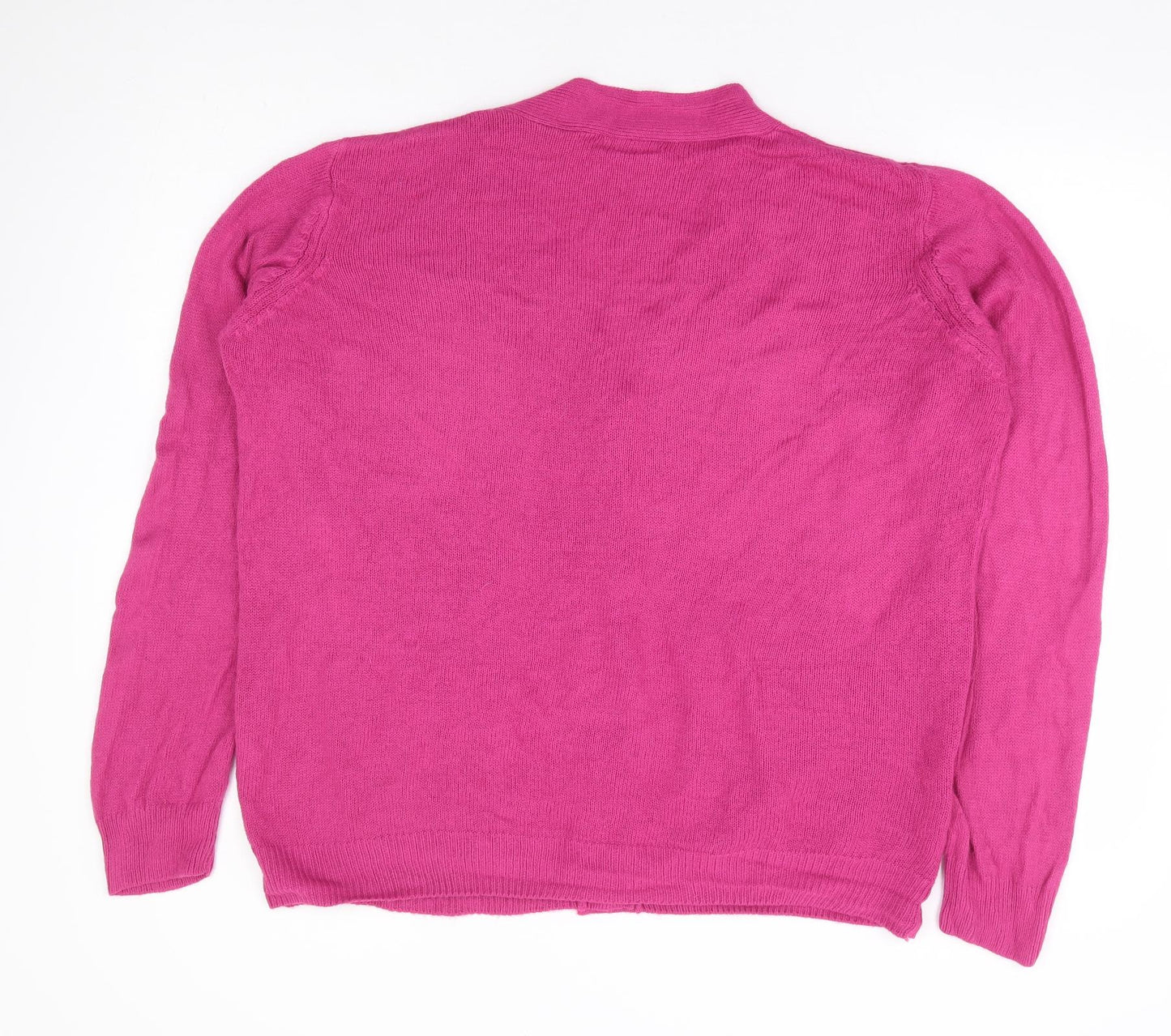Damart Womens Pink V-Neck Acrylic Cardigan Jumper Size 18