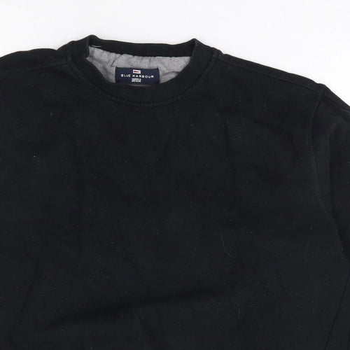Marks and Spencer Mens Black Cotton Pullover Sweatshirt Size S