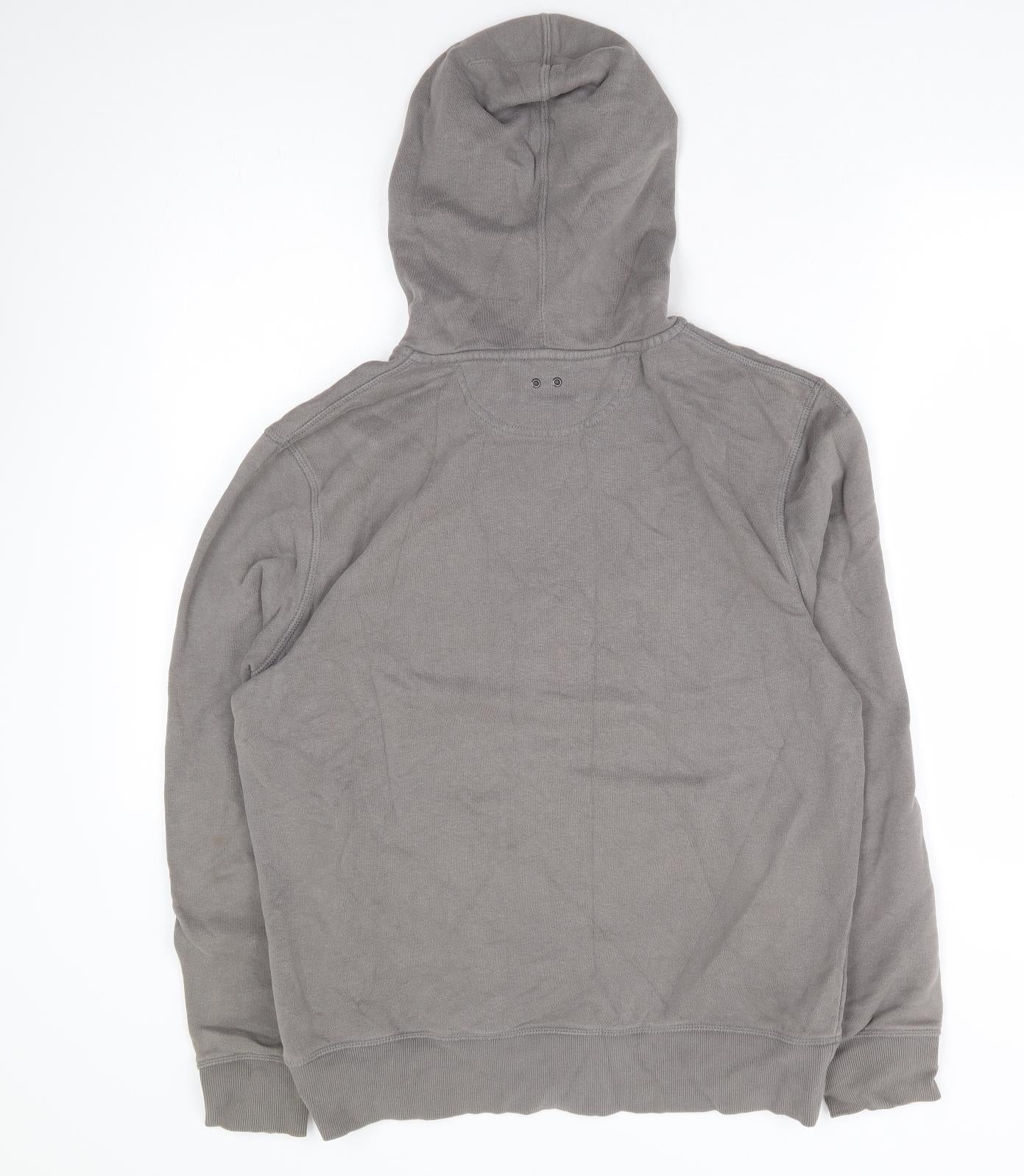 Converse Mens Grey Cotton Full Zip Hoodie Size L