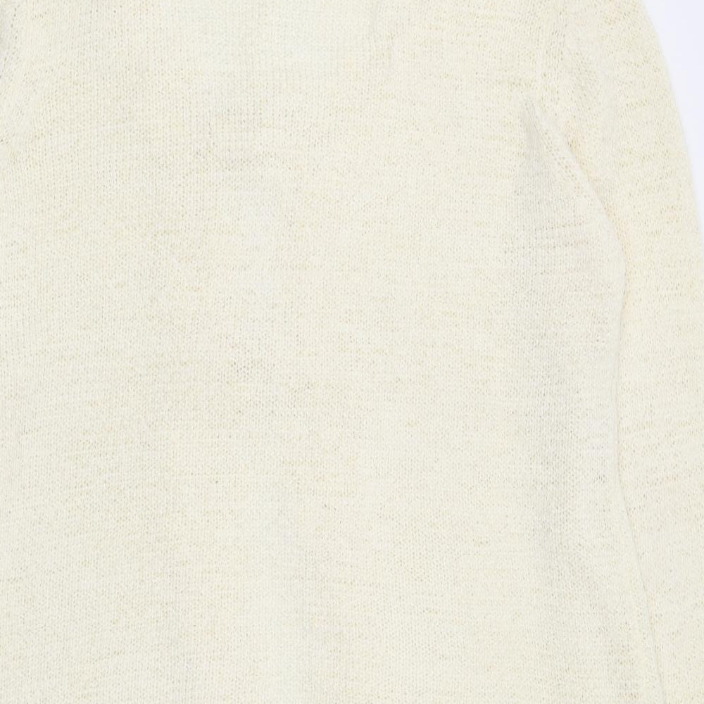 Roman Originals Womens Ivory V-Neck Acrylic Cardigan Jumper Size XL - Tie Front