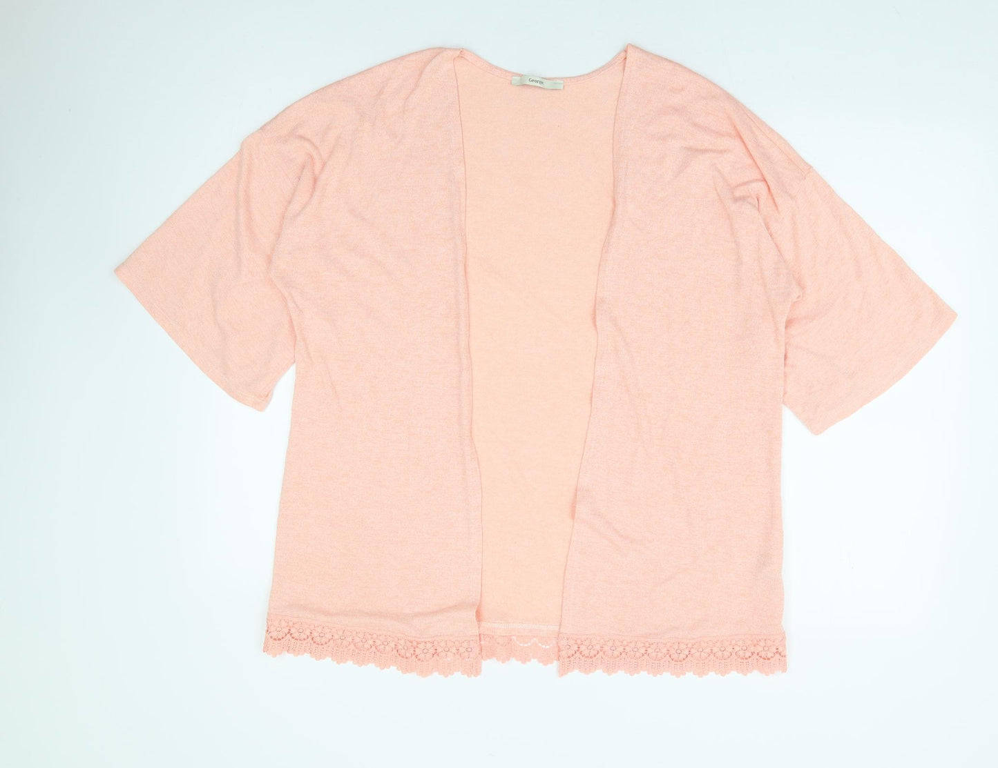 George Womens Orange Kimono Jacket Size 16 - Crochet Trim