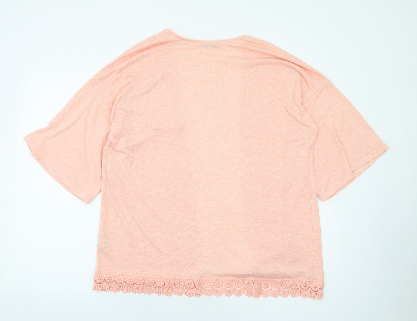 George Womens Orange Kimono Jacket Size 16 - Crochet Trim