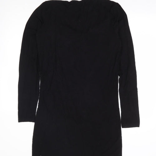 LTS Basics Womens Black Polyester A-Line Size M V-Neck Pullover