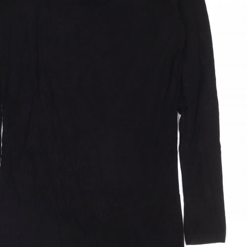 LTS Basics Womens Black Polyester A-Line Size M V-Neck Pullover