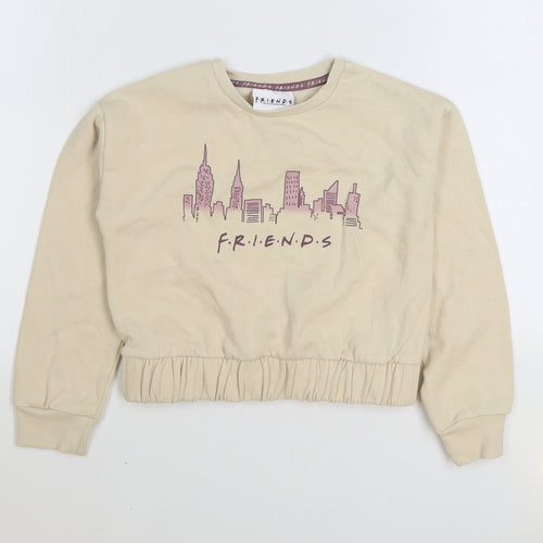George Girls Beige Cotton Pullover Sweatshirt Size 8-9 Years Pullover - Friends