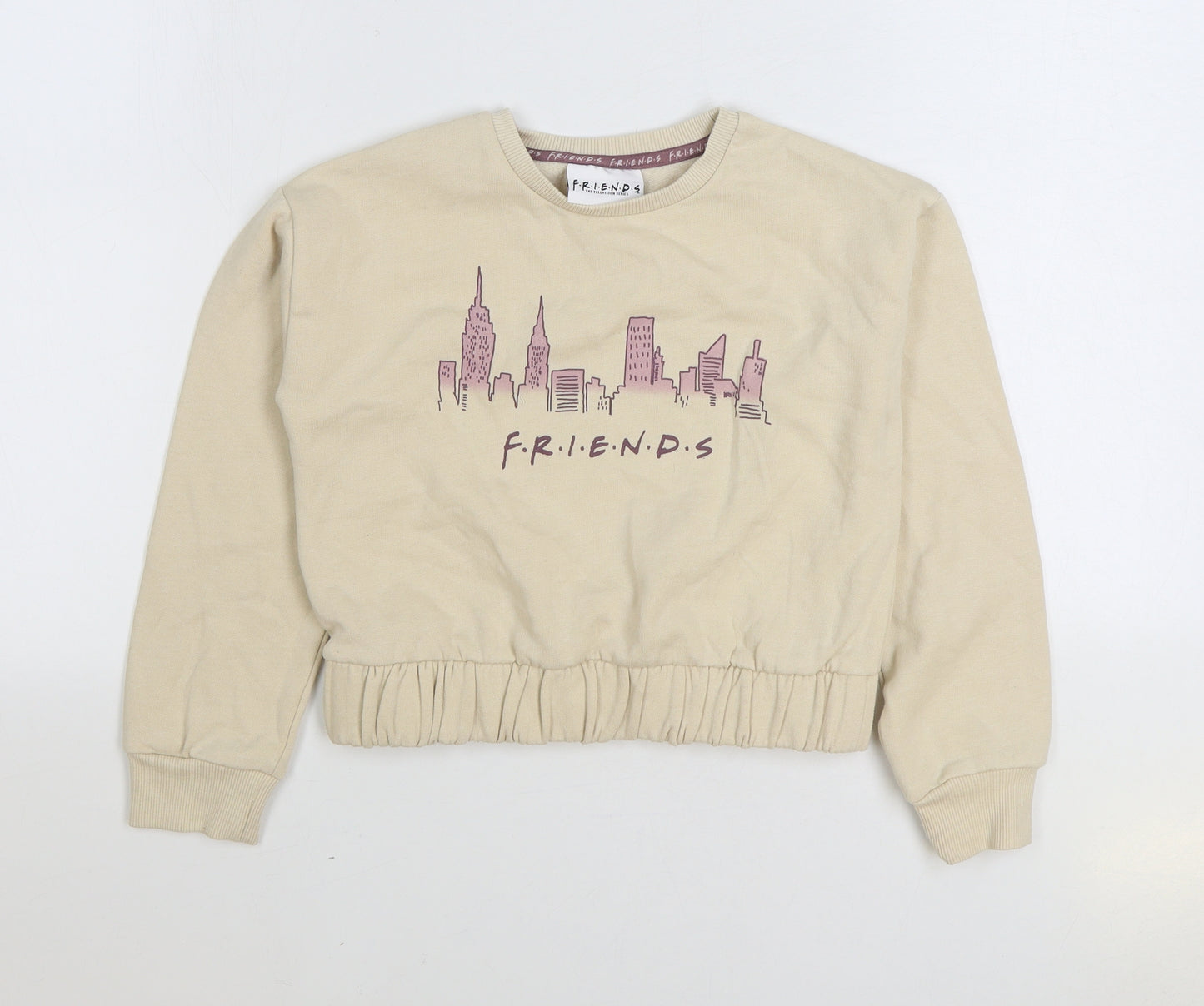 George Girls Beige Cotton Pullover Sweatshirt Size 8-9 Years Pullover - Friends