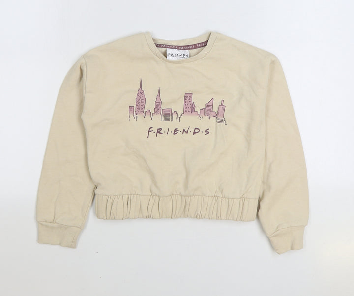 George Girls Beige Cotton Pullover Sweatshirt Size 8-9 Years Pullover - Friends