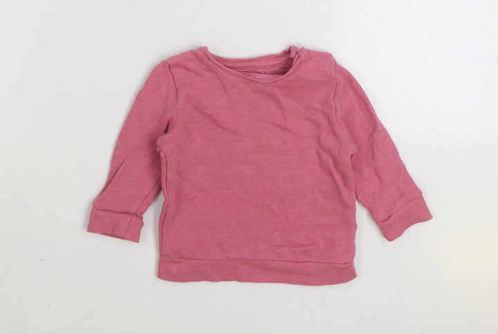 F&F Girls Pink Cotton Pullover Jumper Size 0-3 Months Snap