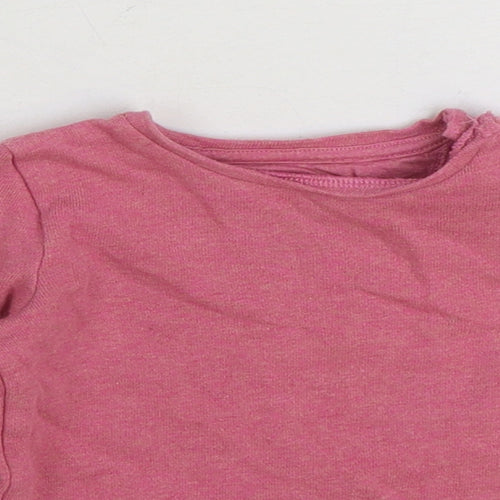 F&F Girls Pink Cotton Pullover Jumper Size 0-3 Months Snap