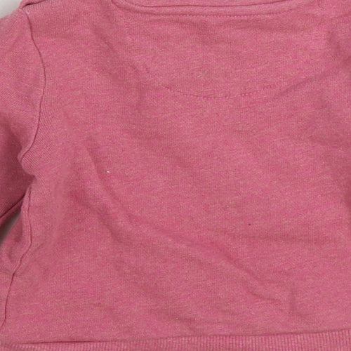 F&F Girls Pink Cotton Pullover Jumper Size 0-3 Months Snap
