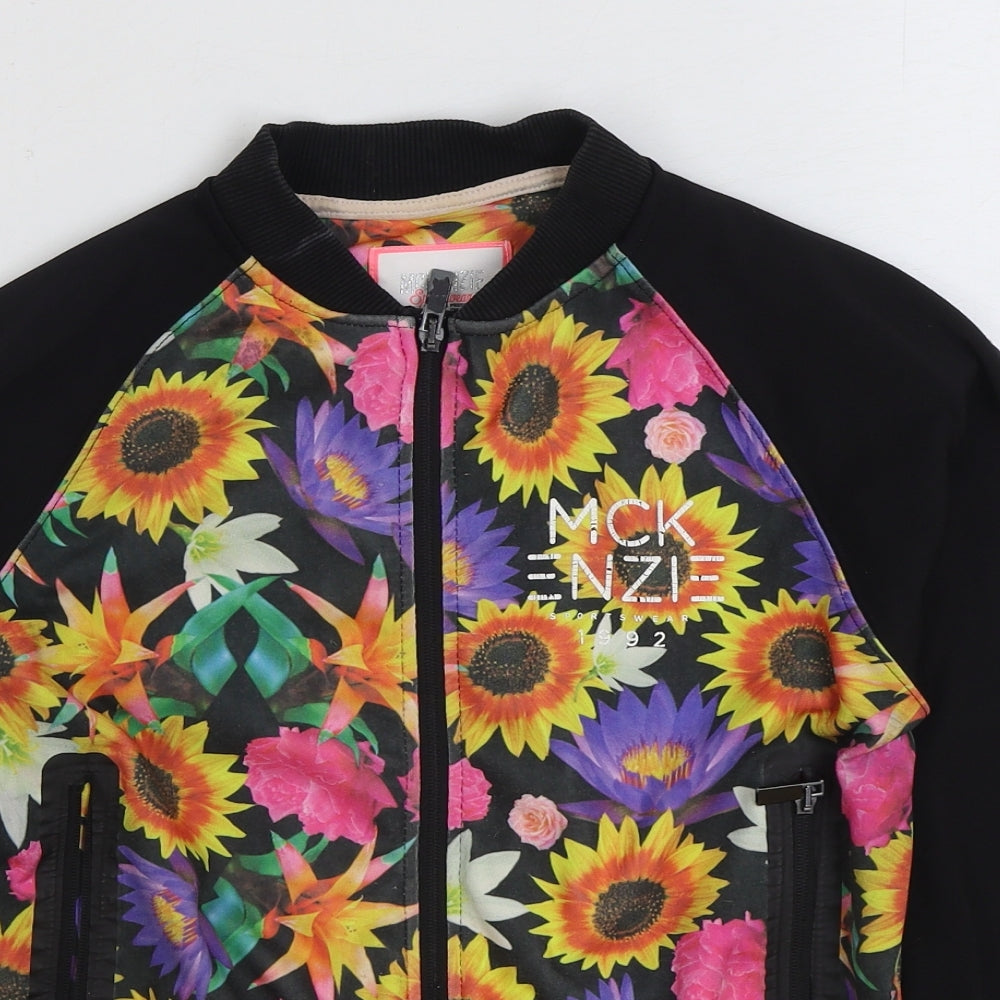 McKenzie Girls Multicoloured Floral Bomber Jacket Jacket Size 11-12 Years Zip
