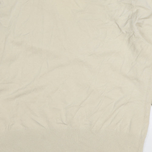 John Lewis Womens Beige V-Neck Viscose Cardigan Jumper Size 14