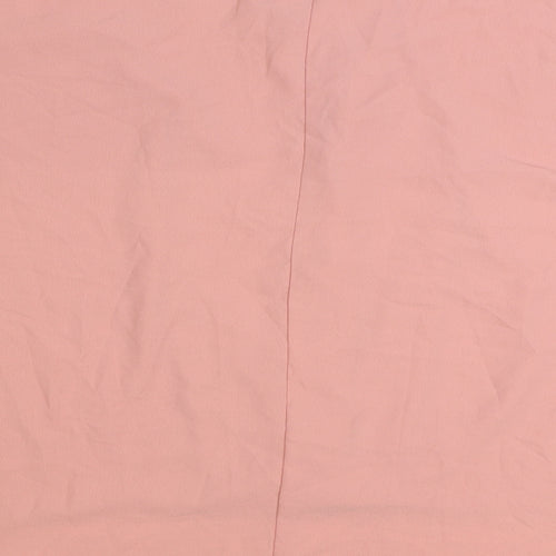 Preworn Womens Pink Polyester Basic Blouse Size 3XL V-Neck
