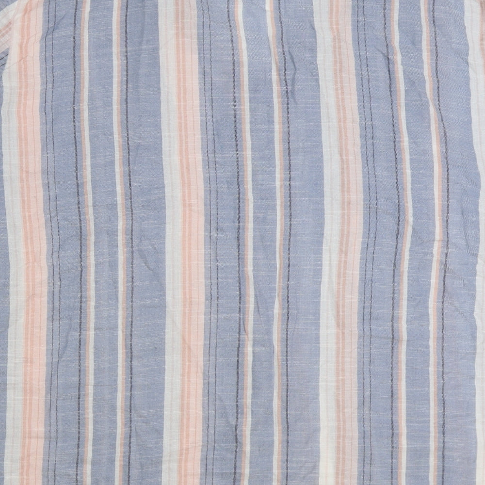 Nutmeg Womens Multicoloured Striped Viscose Basic Blouse Size 24 V-Neck