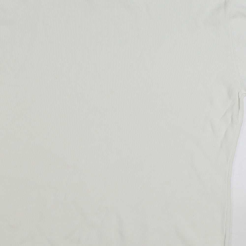 Bonmarché Womens White Mock Neck Viscose Pullover Jumper Size S
