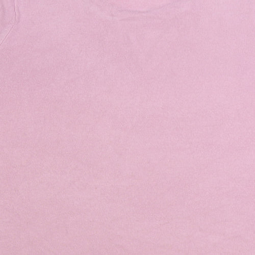 Bonmarché Womens Pink Round Neck Acrylic Pullover Jumper Size L