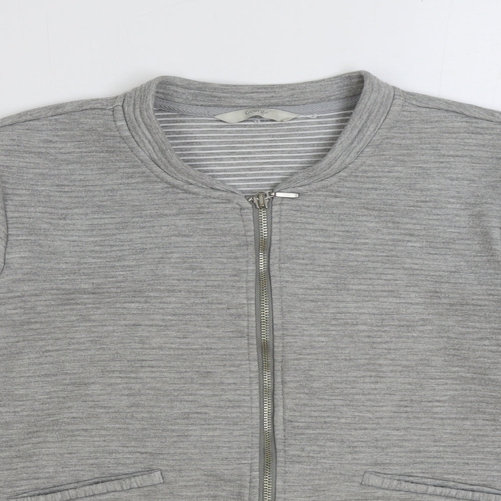 George Womens Grey Cotton Full Zip Sweatshirt Size 14 Zip