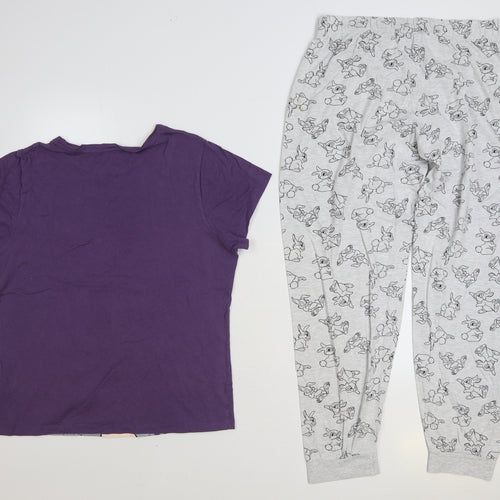 Primark Womens Multicoloured Geometric Cotton Top Pyjama Set Size S - Disney Thumper