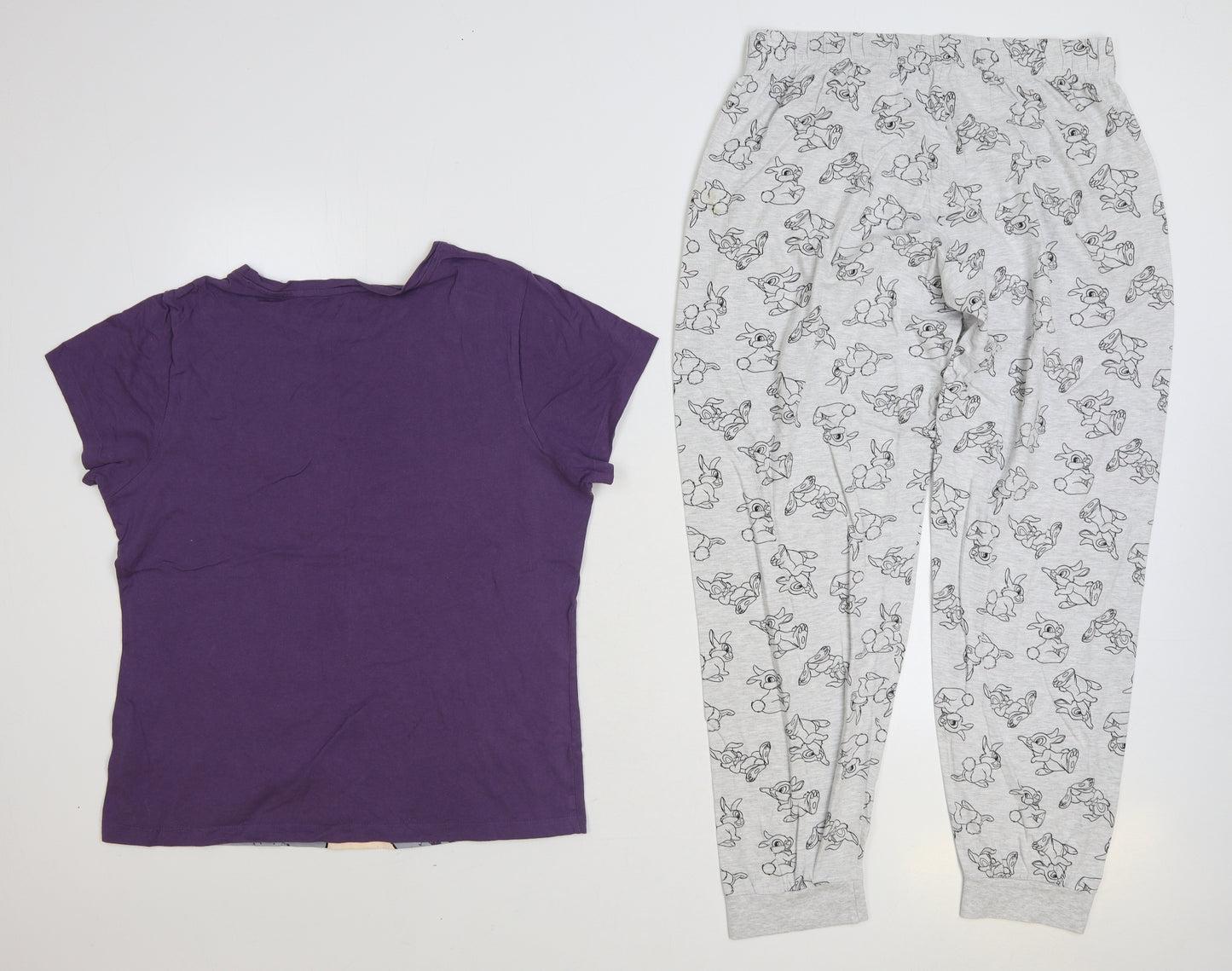 Primark Womens Multicoloured Geometric Cotton Top Pyjama Set Size S - Disney Thumper