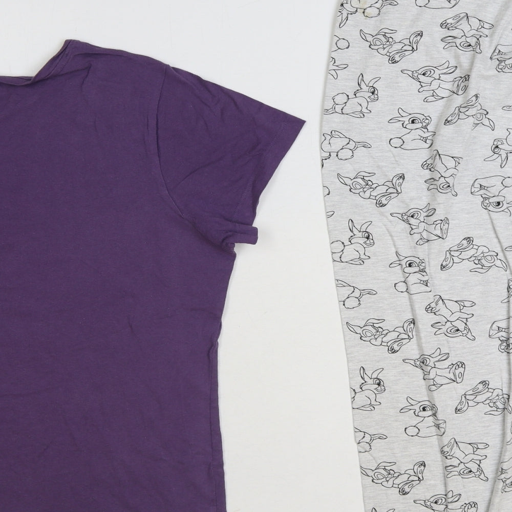 Primark Womens Multicoloured Geometric Cotton Top Pyjama Set Size S - Disney Thumper