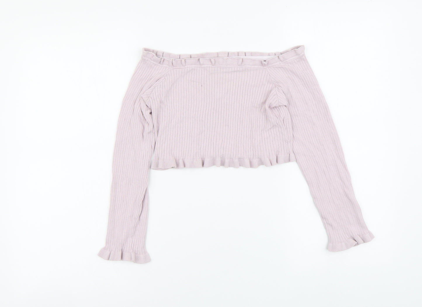 Threadbare Womens Pink Polyester Cropped Blouse Size 10 Square Neck