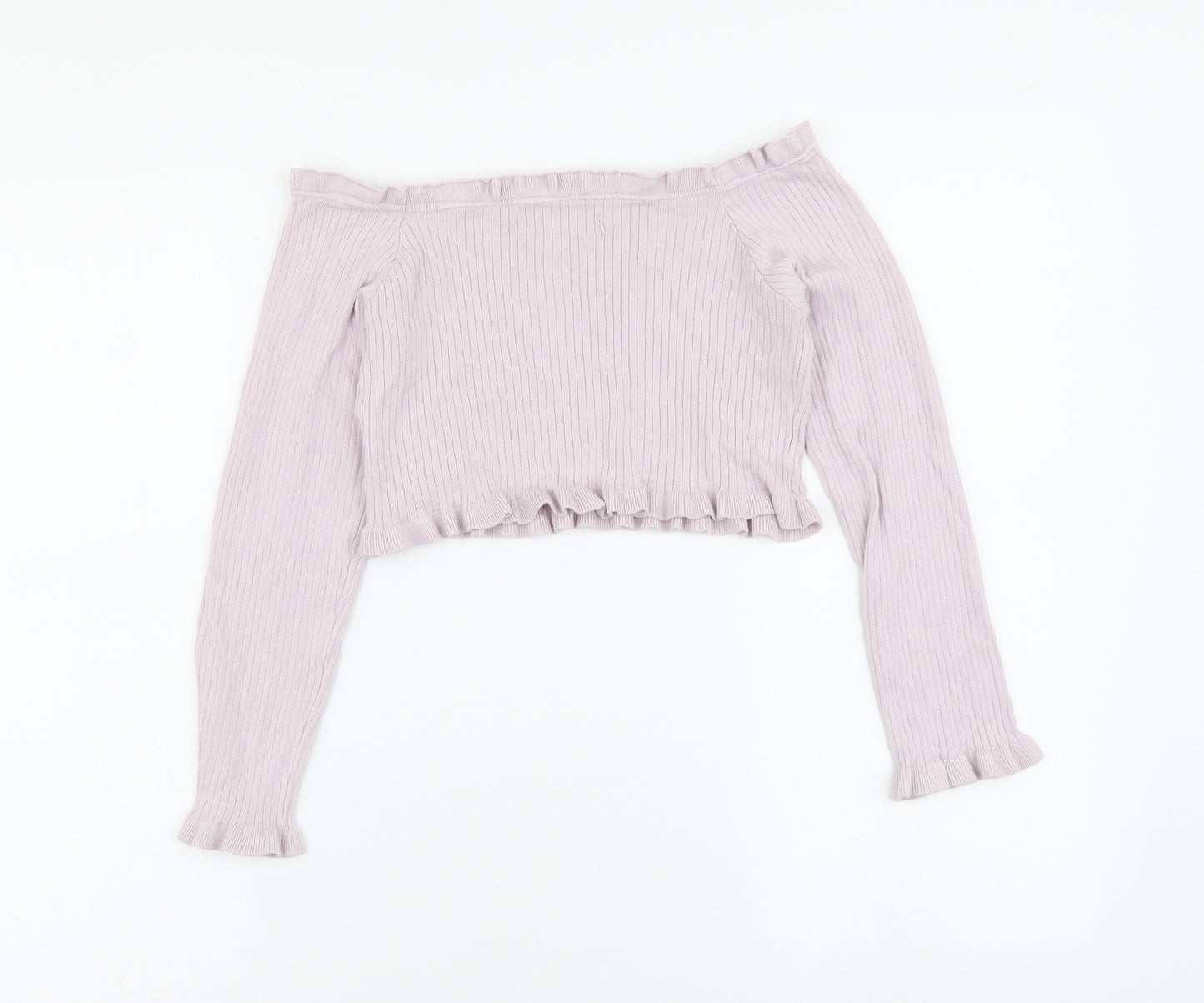 Threadbare Womens Pink Polyester Cropped Blouse Size 10 Square Neck