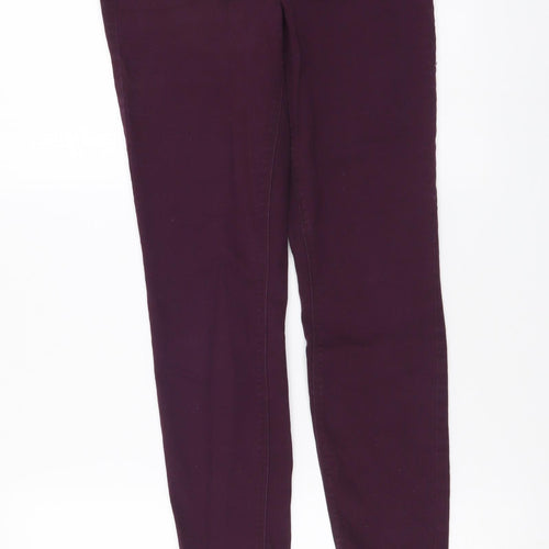 Denim & Co. Womens Purple Cotton Jegging Leggings Size 8 L28 in
