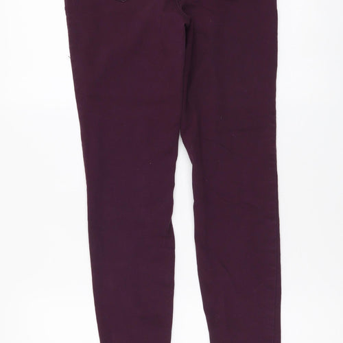 Denim & Co. Womens Purple Cotton Jegging Leggings Size 8 L28 in