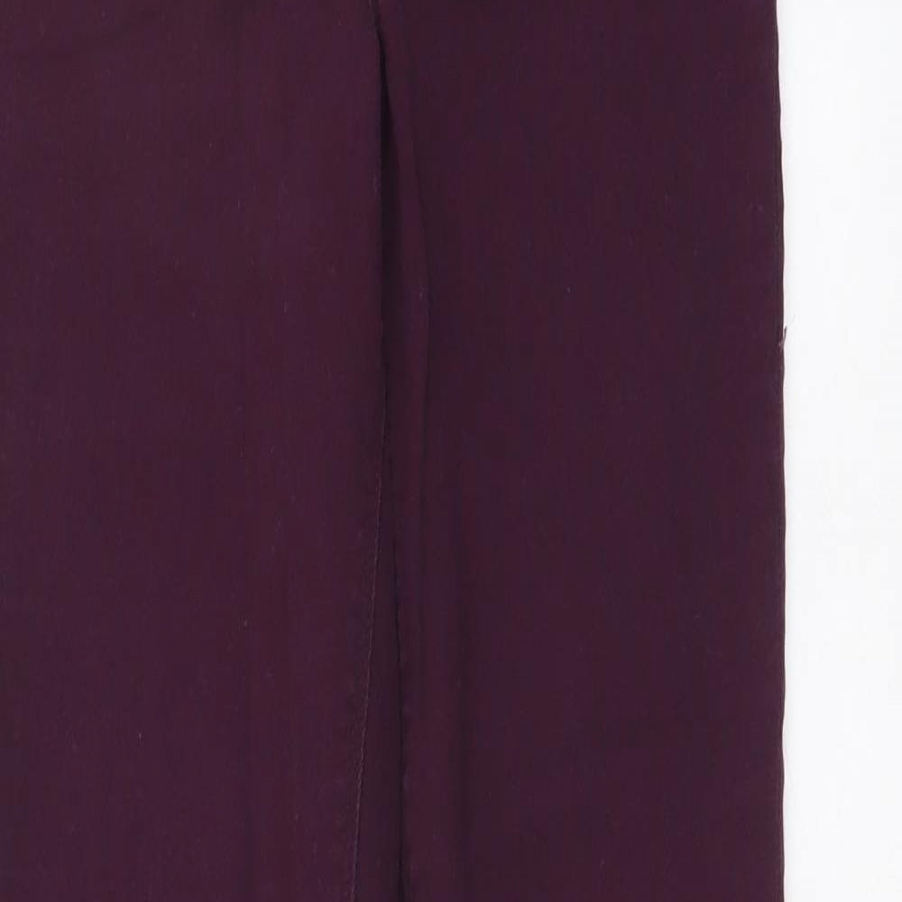 Denim & Co. Womens Purple Cotton Jegging Leggings Size 8 L28 in