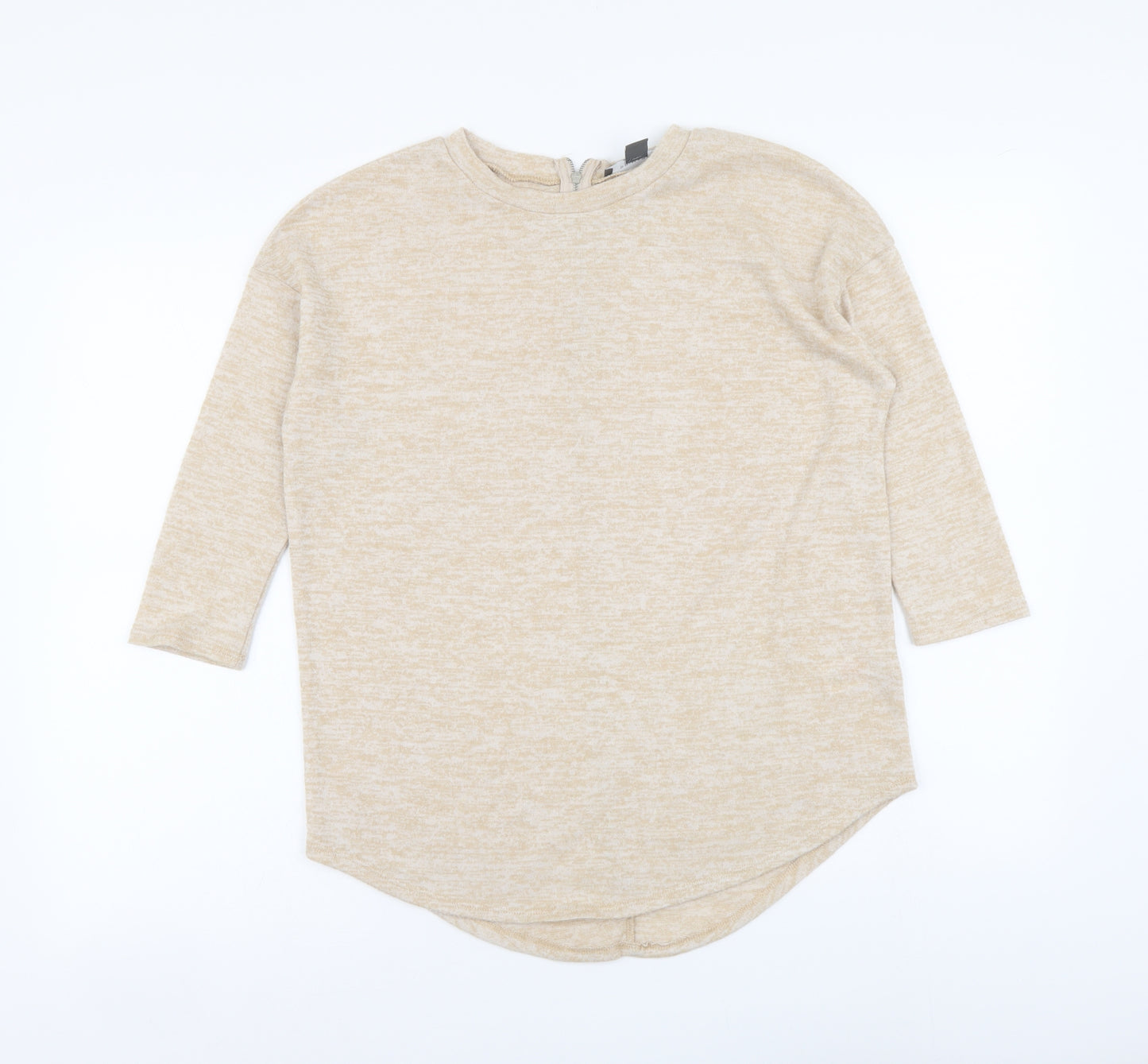 Primark Womens Beige Round Neck Polyester Pullover Jumper Size 2XS