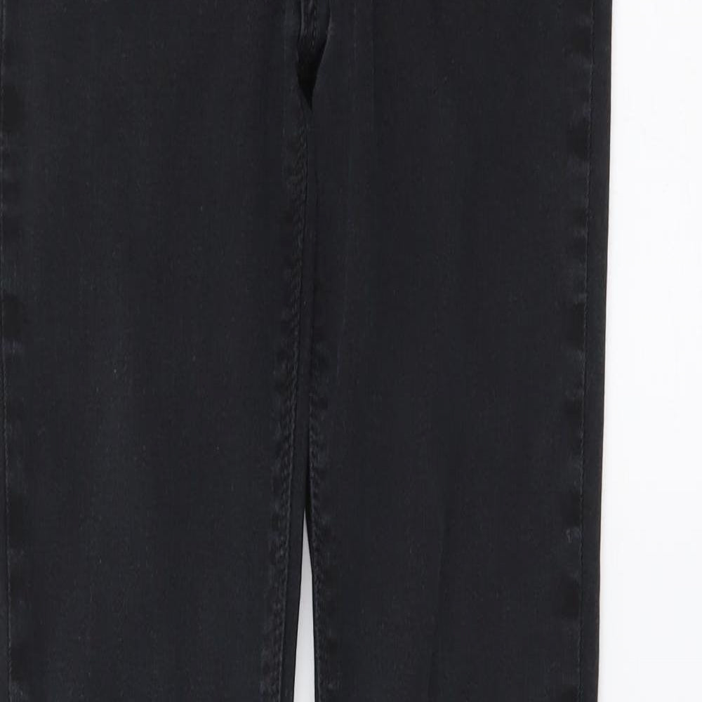 River Island Womens Black Cotton Mom Jeans Size 8 L27 in Regular Button