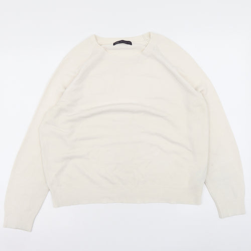 Marks and Spencer Womens Ivory Roll Neck Acrylic Pullover Jumper Size 14