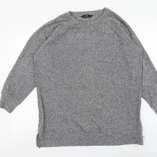 F&F Womens Grey Round Neck Polyester Shrug Jumper Size 14