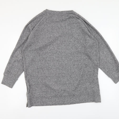 F&F Womens Grey Round Neck Polyester Shrug Jumper Size 14