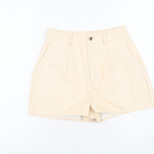 Missguided Womens Beige Polyester Paperbag Shorts Size 6 L3 in Regular Button