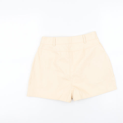 Missguided Womens Beige Polyester Paperbag Shorts Size 6 L3 in Regular Button