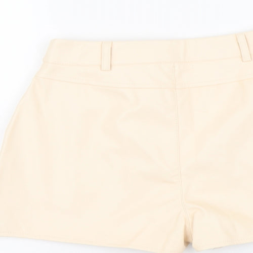 Missguided Womens Beige Polyester Paperbag Shorts Size 6 L3 in Regular Button