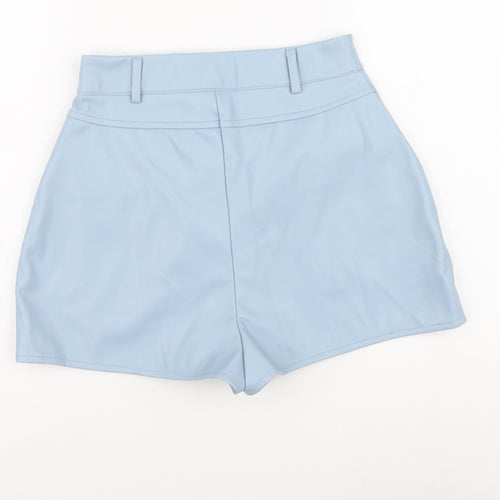 Missguided Womens Blue Polyester Mom Shorts Size 8 L3 in Regular Button