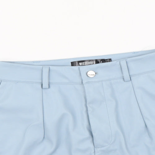 Missguided Womens Blue Polyester Mom Shorts Size 8 L3 in Regular Button