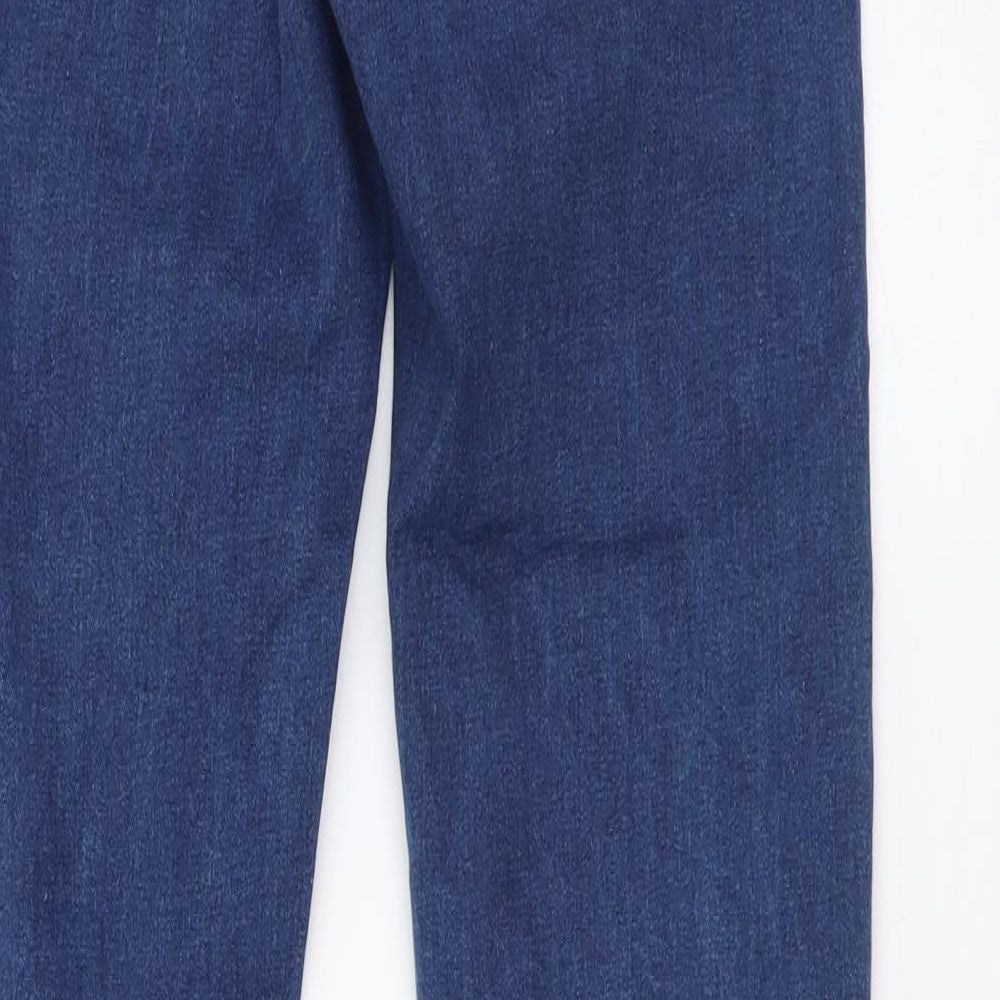 Denim & Co. Womens Blue Cotton Mom Jeans Size 6 L28 in Regular Button