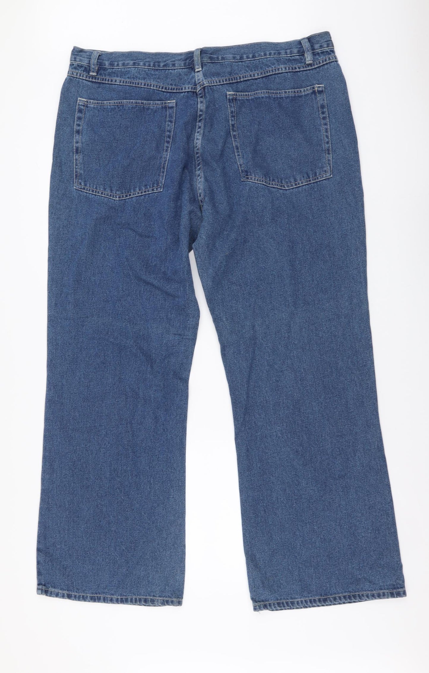 George Womens Blue Cotton Straight Jeans Size 22 L30 in Regular Button