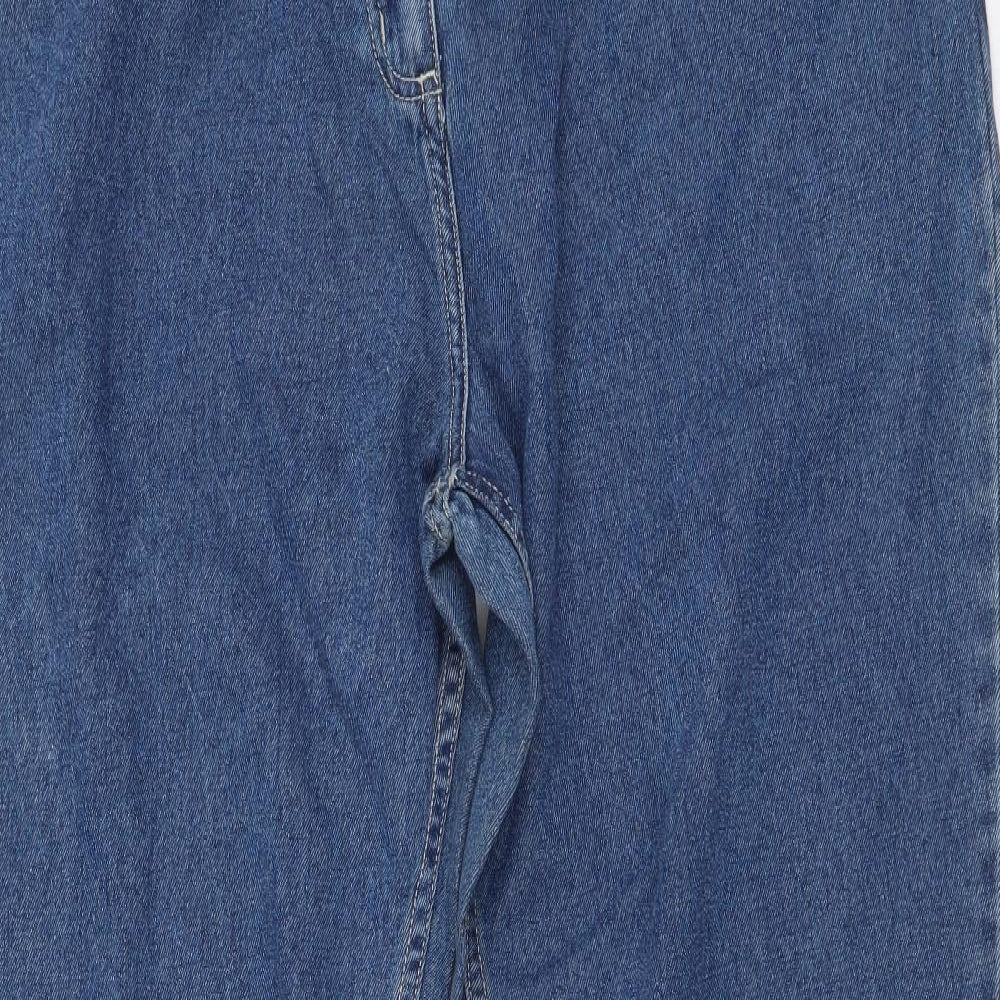 George Womens Blue Cotton Straight Jeans Size 22 L30 in Regular Button