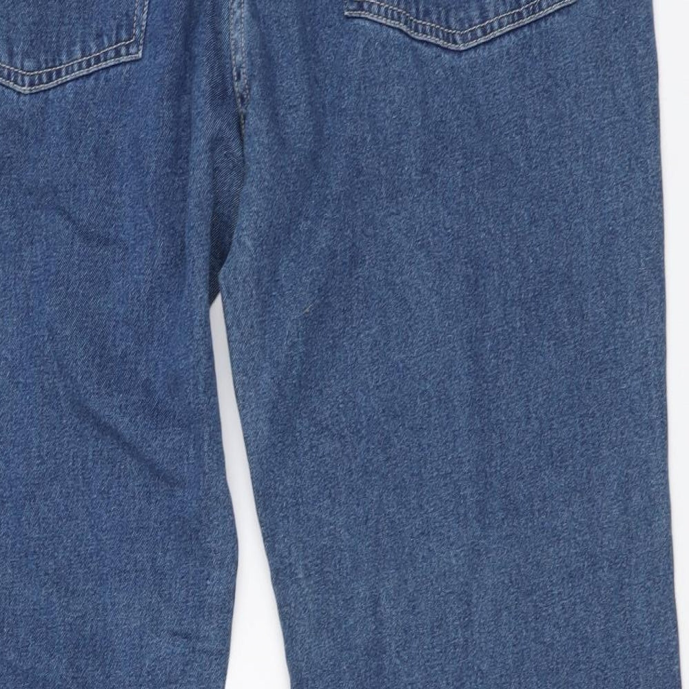 George Womens Blue Cotton Straight Jeans Size 22 L30 in Regular Button
