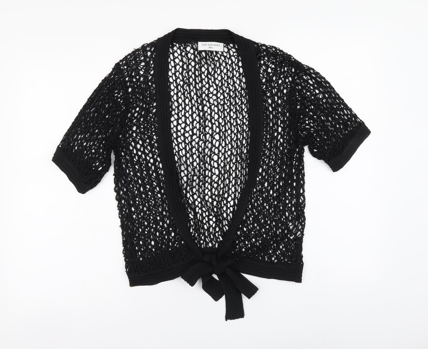 Just Elegance Womens Black Viscose Basic Blouse Size M V-Neck - Beachwear