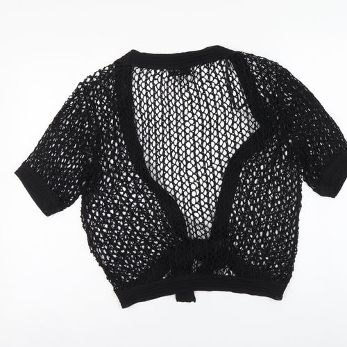 Just Elegance Womens Black Viscose Basic Blouse Size M V-Neck - Beachwear