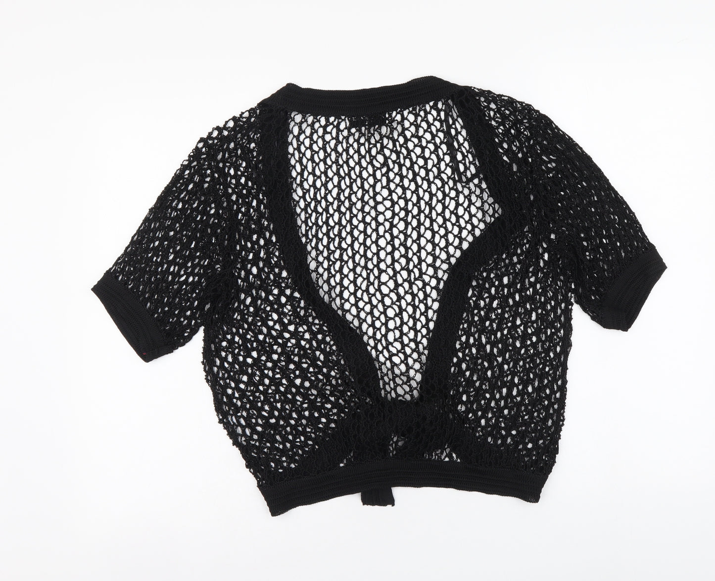 Just Elegance Womens Black Viscose Basic Blouse Size M V-Neck - Beachwear