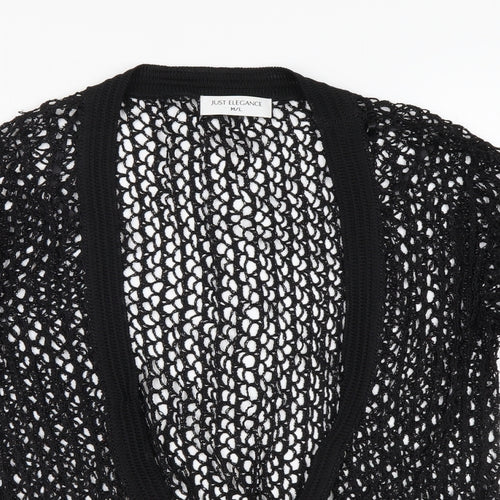 Just Elegance Womens Black Viscose Basic Blouse Size M V-Neck - Beachwear