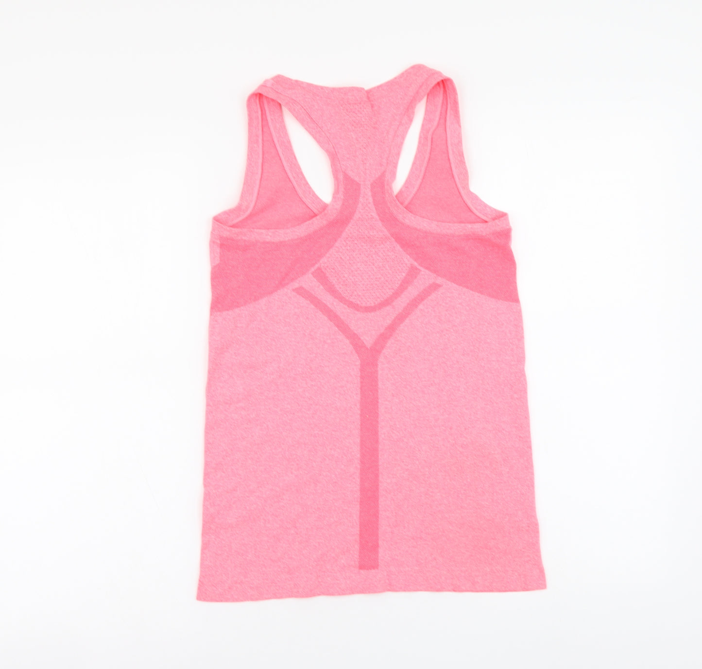 Workout Womens Pink Polyester Basic Tank Size 6 Round Neck Pullover