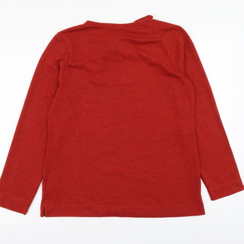 Tigi Womens Red Polyester Basic Blouse Size 10 V-Neck