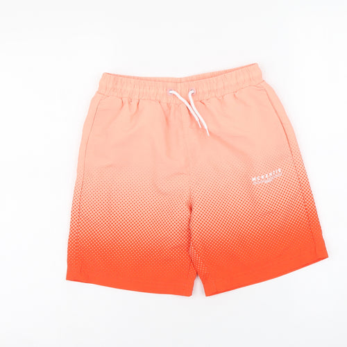 McKenzie Boys Orange Polyester Sweat Shorts Size 10-11 Years Regular Drawstring - Swimming shorts